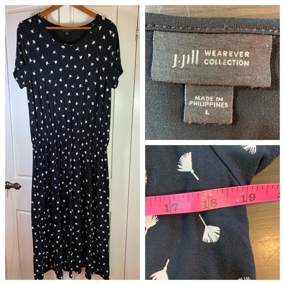 J Jill Wearever Collection Maxi Dress Large Coastal Grandma Church Comfort‎